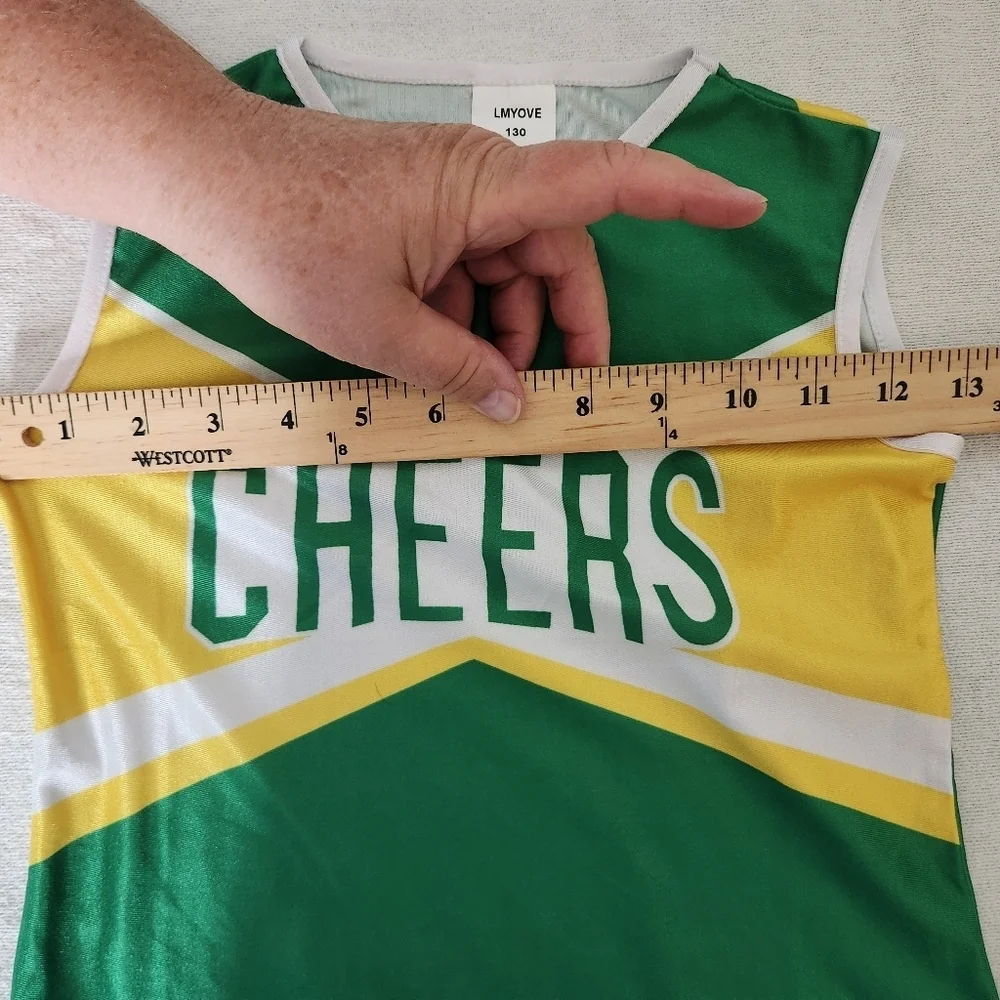 Lmyove Green & Yellow & White Cheer Shirt